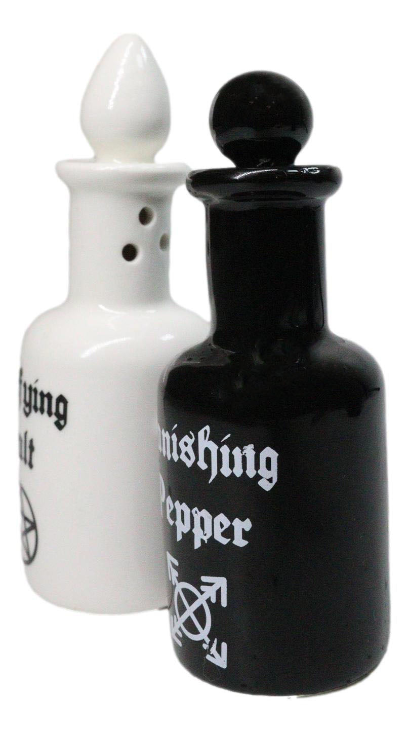 Magic Potion Bottles Purifying Salt And Banishing Pepper Ceramic Shakers Set