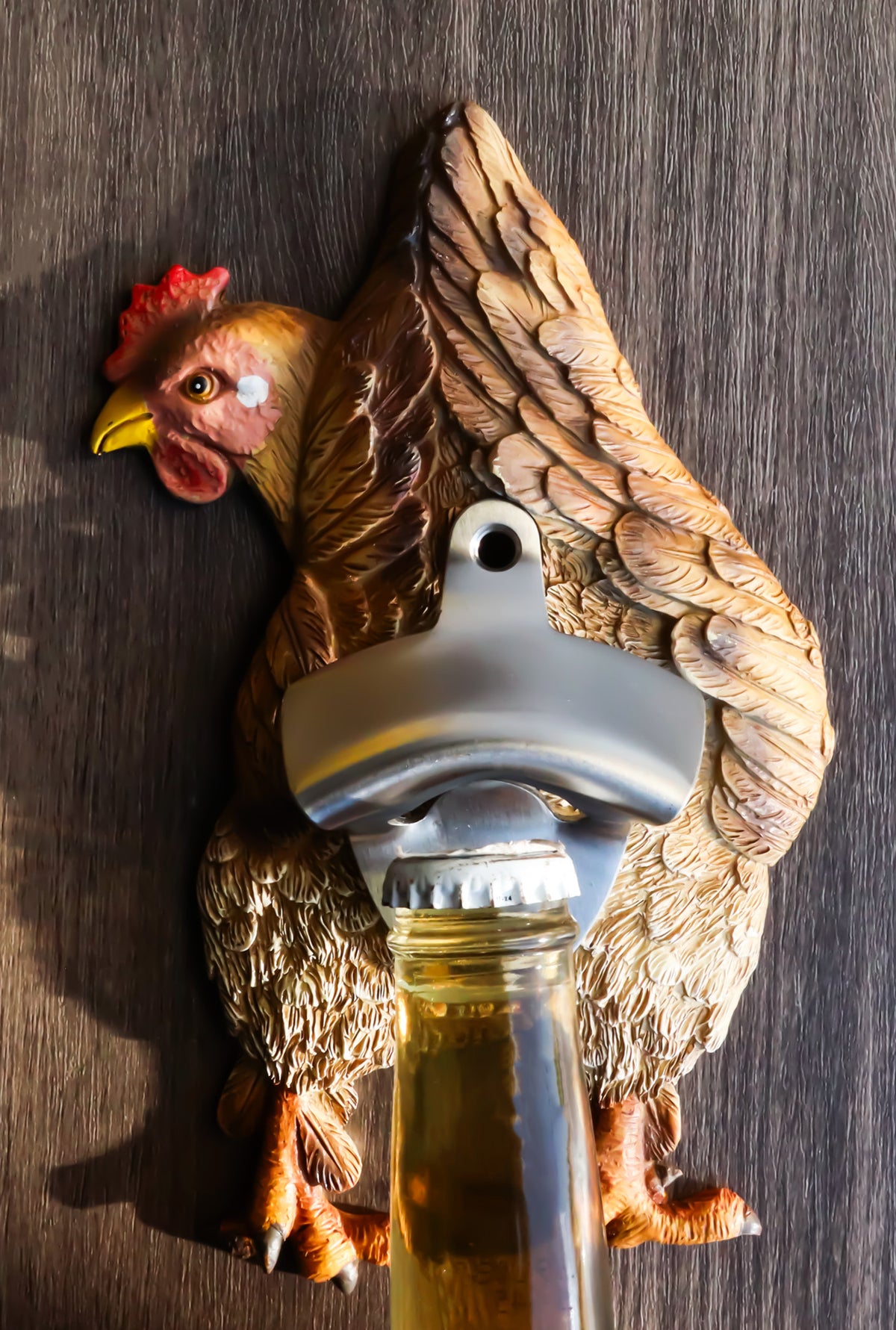 Rustic Western Country Farm Chicken Hen Butt Backside Wall Bottle Cap Opener