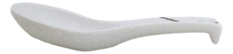 Pack of 6 Yukino Hana Collection Ceramic Asian Soup Spoons With Hook 5.75"L
