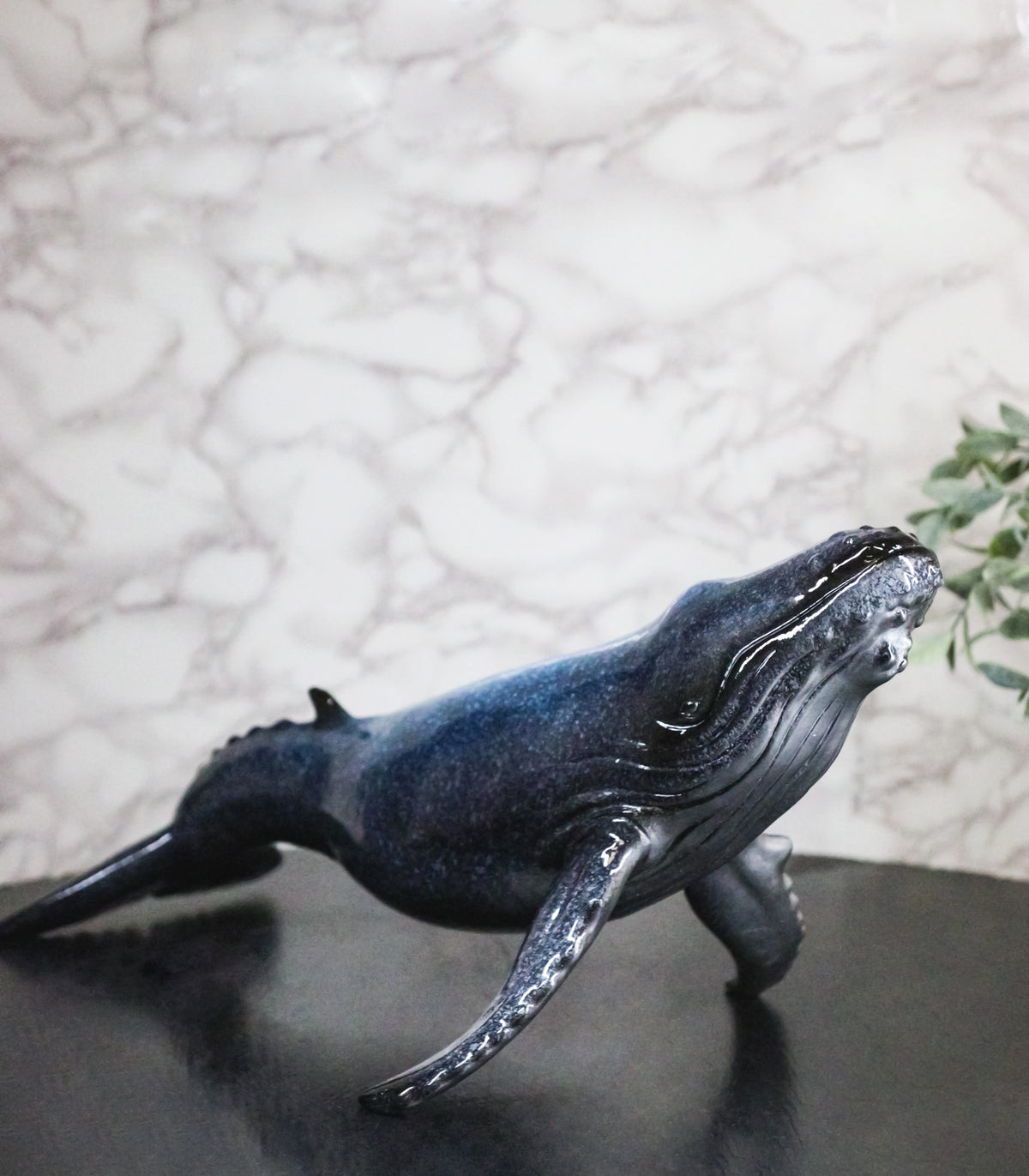 Marine Large Baleen Blue Whale Figurine Statue Ocean Wildlife Sculpture 17"Long