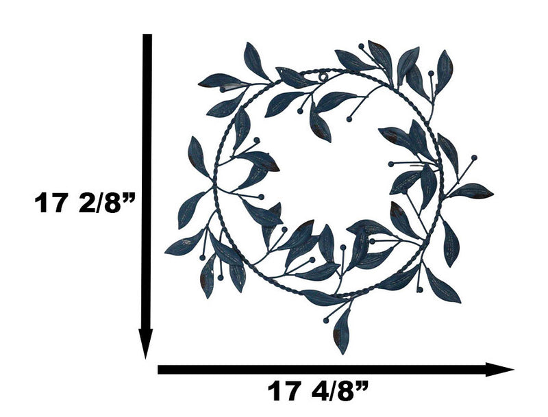 Set of 4 Large 17" Colorful Metal Tree of Life Floral Wreath Medallion Circle