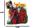 Sugar Skull Day Of The Dead Gothic Rose Lady Catrina Napkin Holder Figurine