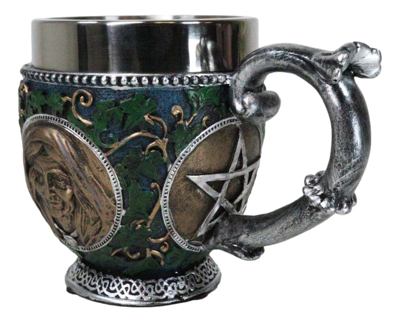 Celtic Triple Moon Goddess Maiden Mother Crone Ivy Leaves Wiccan Teacup Mug 10oz