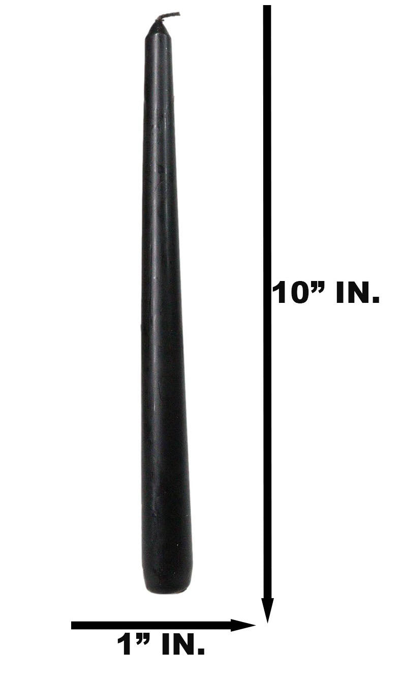 Pack of 8 Witchcraft Ritual Spell Vampire Blood Black Red Taper Candles 10"