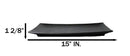 Pack Of 3 Kokuyo Black Modern Porcelain Long Rectangular Serving Platter 15"X8.5"