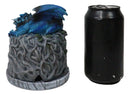 Blue Wyrmling Dragon Sleeping On Tree Of Life Stump Cone Incense Burner Figurine