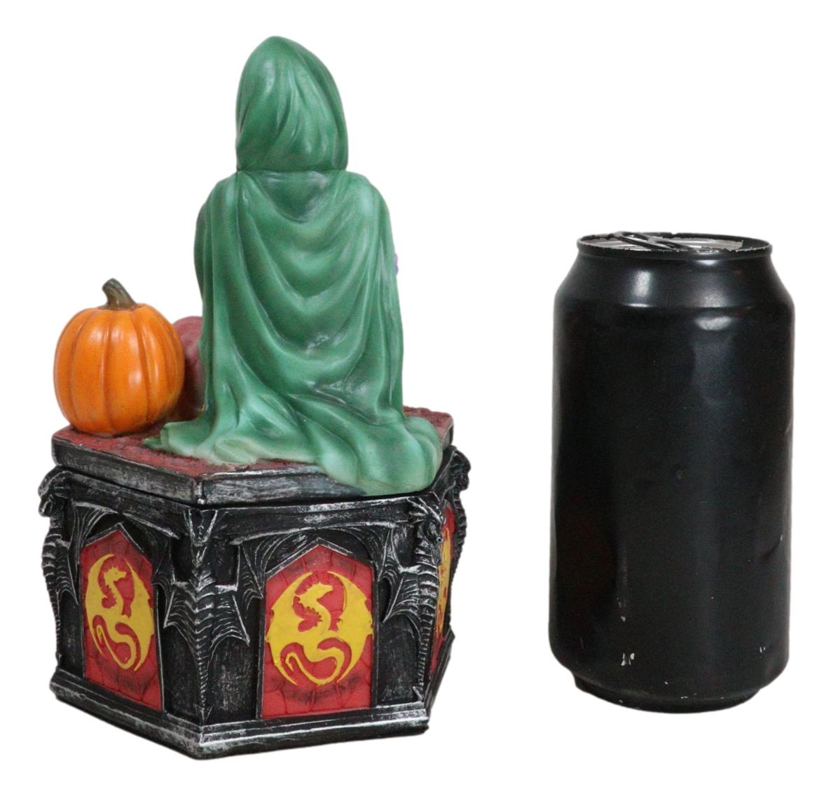 Fantasy Four Seasons Fall Friendship Fairy With Dragon Decorative Box Figurine