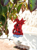 Ruth Thompson Green Tempest Dragon On Pearl Glass Ball Ornament Figurine 5"H