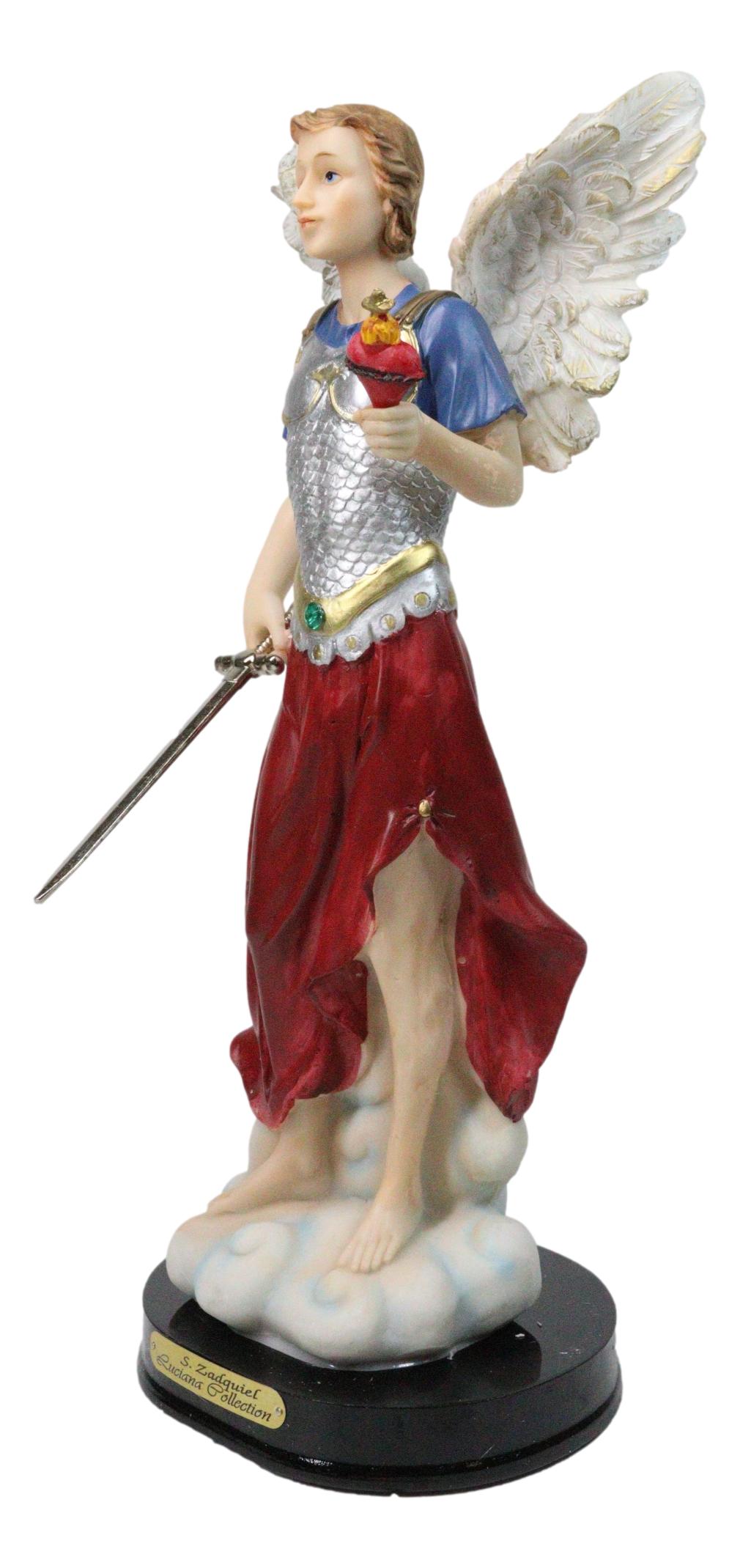 Archangel Saint Zadquiel Holding Dagger Figurine With Base 12" Angel Of Mercy