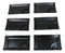 Pack Of 6 Ridged Matte Black Melamine 2 Partitions Rectangular Sushi Plates