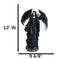 Gothic Messenger Black Cloaked Fairy With Raven Wings Holding Skull Figurine