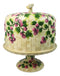 European Vineyard Grapes Ceramic Pastry Pedestal Plate Cake Stand With Dome Lid