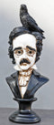 Gothic Day of The Dead Edgar Allan Poe Bust With Quoth The Raven Crow Figurine