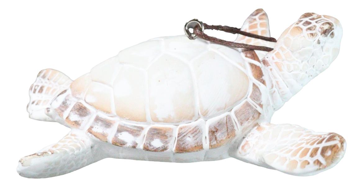 Set Of 6 Antique White Sea Turtles Ocean Marine Wall Hanger Decor Tree Ornaments