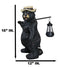 Ebros Rustic Forest Black Bear Outdoor Hiking Figurine W/ Solar LED Light Lantern Lamp