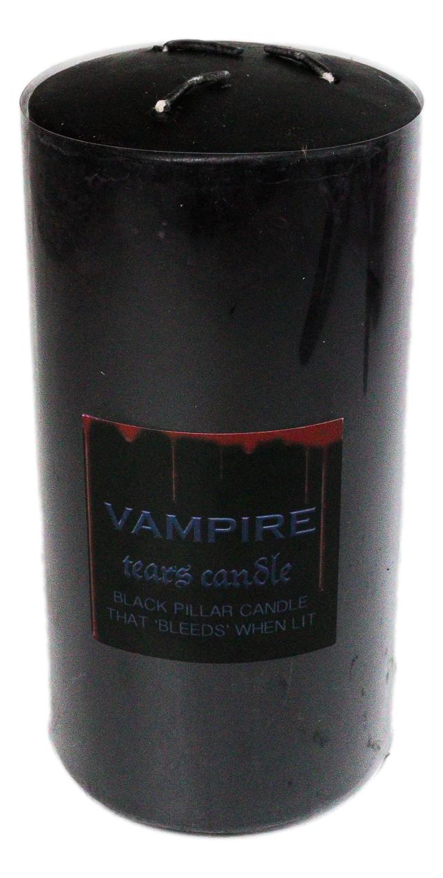 Apothecary Wicca Witchcraft Vampire Tears Black Scented Pillar Candle 6"H