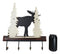 Rustic Western Elk Moose Deer Roaming Pine Forest 4-Peg Wooden Wall Hooks Plaque