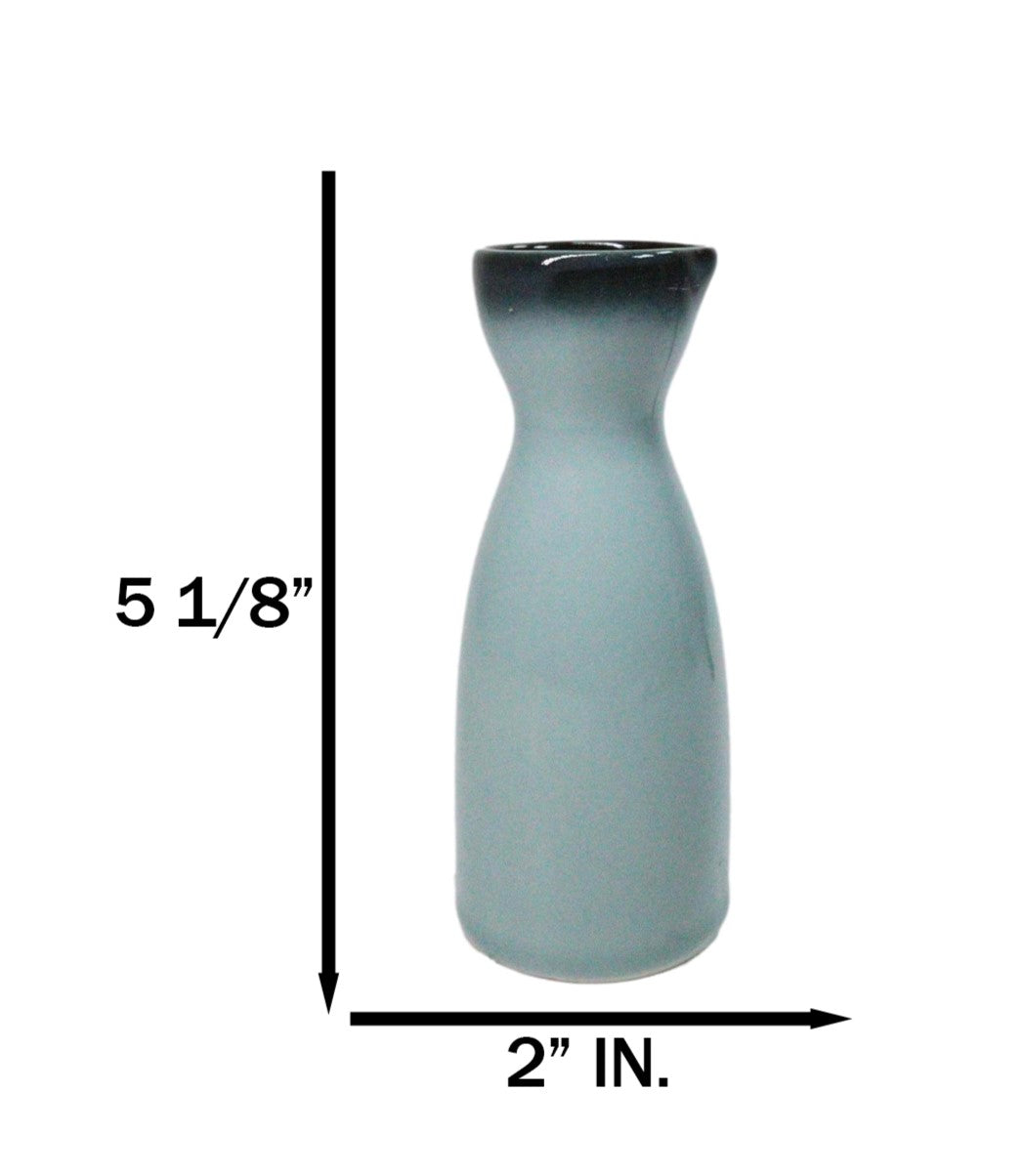Pack Of 6 Porcelain Blue Sky Artistic Seikai Japanese Wine Sake Tokkuri Flasks