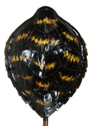Nautical Marine Black Tone Faux Hawksbill Turtle Shell Sculpture With Pole Stand