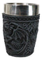 Set Of 2 Gothic Fantasy Moon Voyage Of The Dragon Celtic Knotwork Shot Glasses