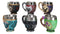 Set Of 6 Colorful Cameo Tarot Moth Skeletons Dragons Cat Magic Tea Cup Mugs