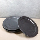 Pack Of 5 Ceramic Black Tetsu Kesho Collection Large Round Dinner Plates 10" D