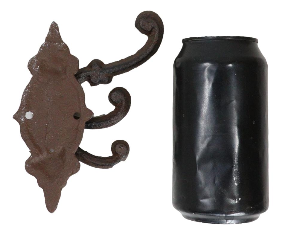 Pack Of 2 Cast Iron Rustic Victorian Scrollwork Spinning Swivel 3 Peg Wall Hooks