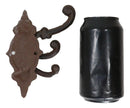 Pack Of 2 Cast Iron Rustic Victorian Scrollwork Spinning Swivel 3 Peg Wall Hooks