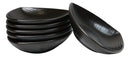 Set Of 6 Kokuyo Black Minimalist Appetizer Salad Triangular Deep Serving Plates