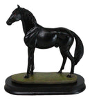Equine Thoroughbred Pride Black Beauty Horse Steed Model Figurine On Base Stand