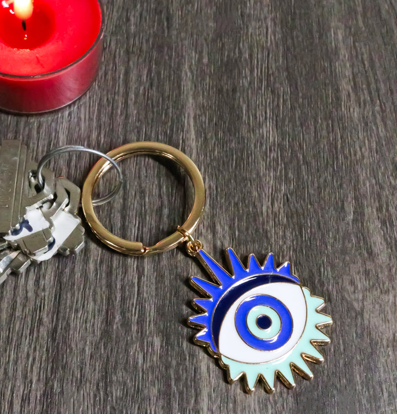 24 Wiccan All Seeing Eye Of Protection Keychain Charms With Display Stand Set