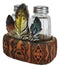 Southwestern Native American Indian Eagle Feathers Glass Salt Pepper Shakers Set