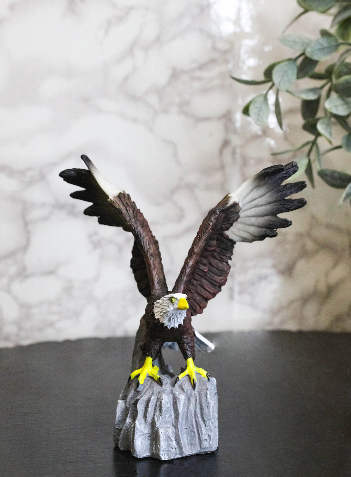 American Pride Bald Eagle with Open Wings by Rocky Cliff Ledge Figurine 5.75"H