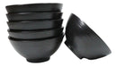 Pack Of 6 Black Kokuyo Minimalist Ceramic Small Rice Soup Appetizer Bowls 10oz