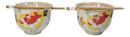 Pack Of 2 Ceramic Ramen Donburi Noodles Bowl & Chopsticks Set Spring Flower Bloom