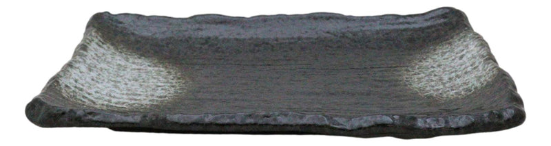 Pack Of 5 Charcoal Grey Tone Hakumu Collection Rectangular Wavy Sushi Plates