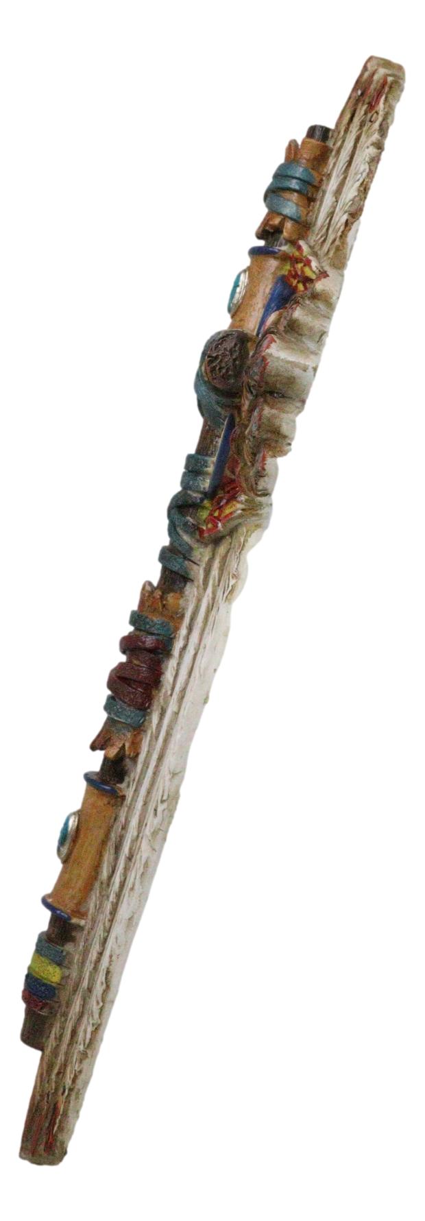 Southwestern Tribal Indian Feathers Turquoise Rocks Navajo Symbols Wall Cross