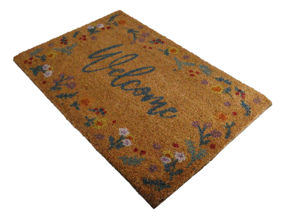 Natural Botanical Welcome Coir Coconut Fiber Welcome Floor Mat Doormat