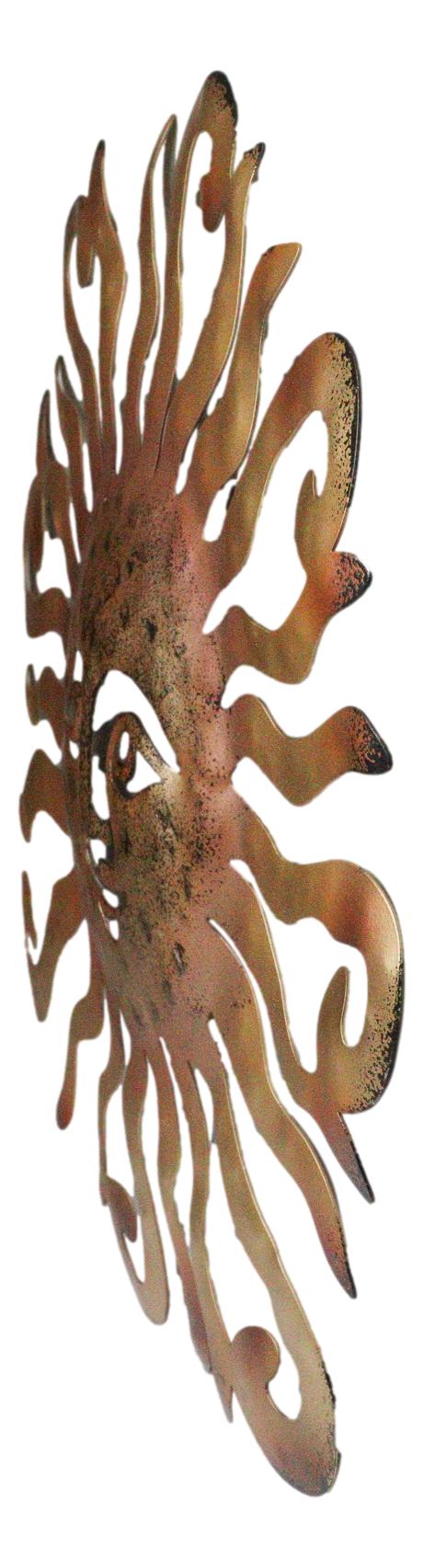 Metal Gold Celestial Heavens Sun Face Belenos Wall Decor Plaque Sculpture 12"H