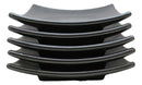 Pack Of 5 Black Tetsu Kesho Collection Square Appetizer Dessert Salad Plates