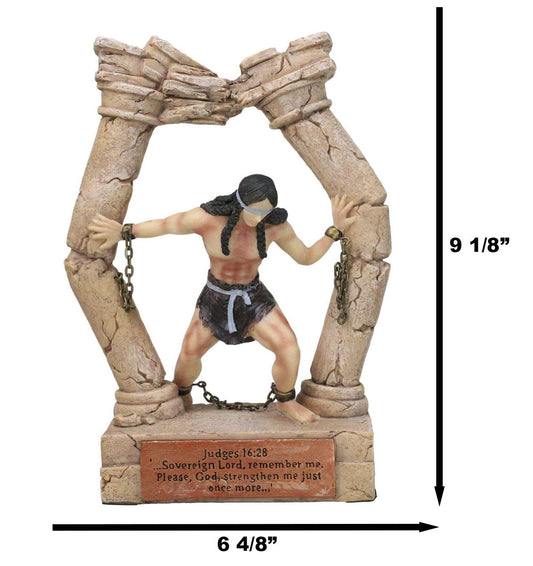 Judeo Christian Book of Judges Samson Last Prayer Tearing Down Pillars Figurine