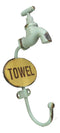 Set Of 2 Cast Iron Vintage Old Fashioned Spigot Faucet Towel Coat Wall Hooks