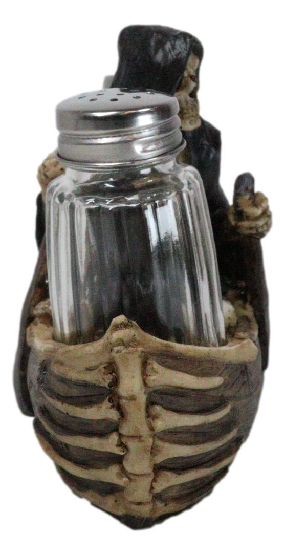 Grim Reaper Charon Skeleton Rowing Boat In River Styx Salt Pepper