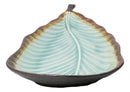 Green Midori Kannyu Collection Ceramic Leaf Shaped Large Serving Platter 16"L