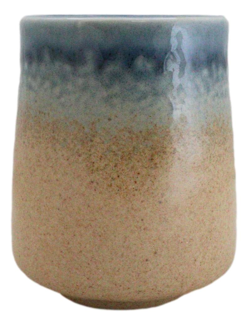 Pack Of 6 Porcelain Ao Nagashi Blue River Reactive Glaze Yunomi Tea Cups 9oz