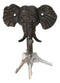 Pack Of 2 Rustic Cast Iron Safari Elephant Trunk Up Wall Hook Hanger Sculpture