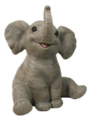Wildlife African Savanna Elephant Young Calf with Trunk Up Figurine 5"