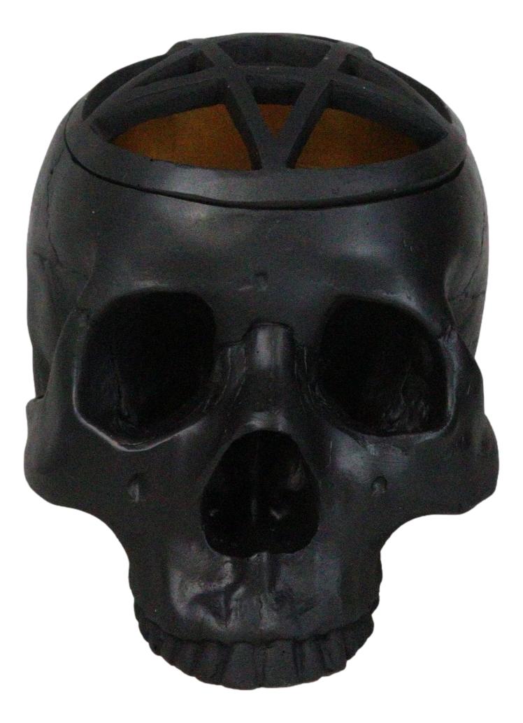 Black Holy Grail Talisman Pentagram Witch Skull Decorative Trinket Box Figurine