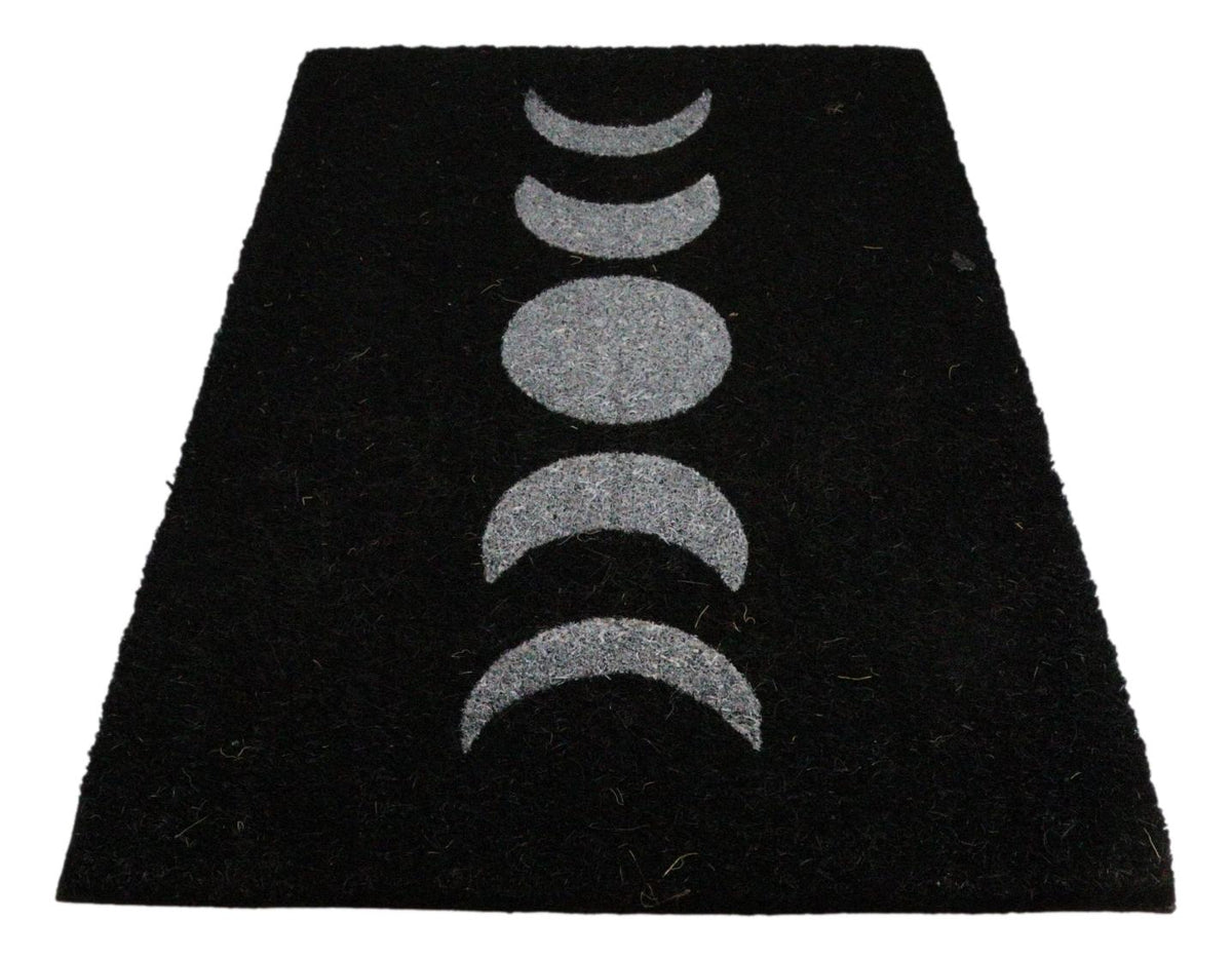 Moon Phase Triple Moon Goddess Black Coir Coconut Fiber Floor Mat Doormat