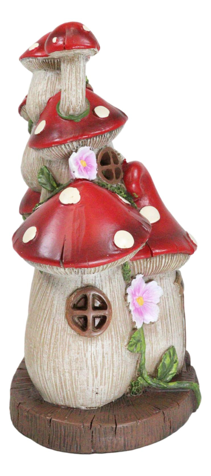 LED Light Up Enchanted Fairy Garden Toadstool Mushrooms Cottage House Figurine